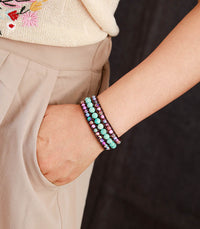 Thumbnail for Boho Chic Jasper Stone Triple-Layer Wrap Bracelet