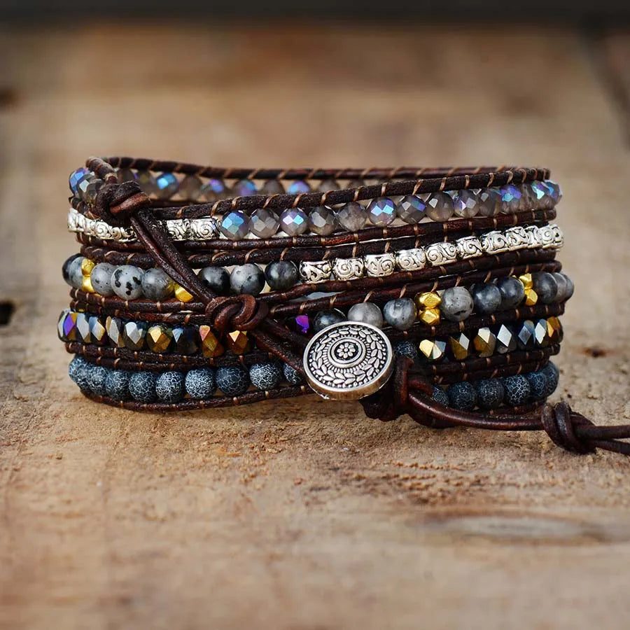 Warrior Goddess Imperial Jasper Flower Wrap Bracelet