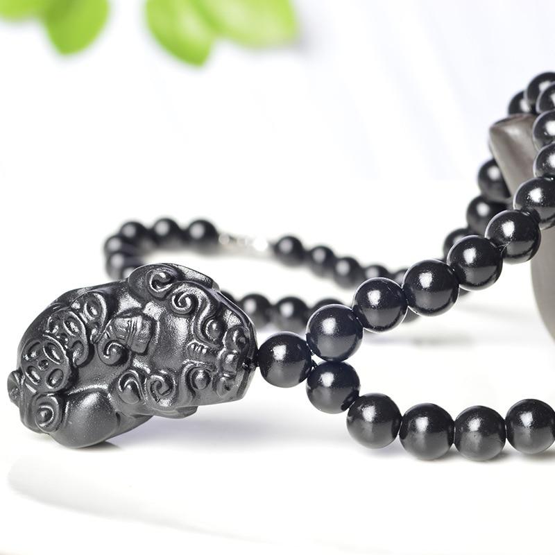 Black Jade / Bianshi ' Stone of Life ' THERAPEUTIC Pixiu Necklace