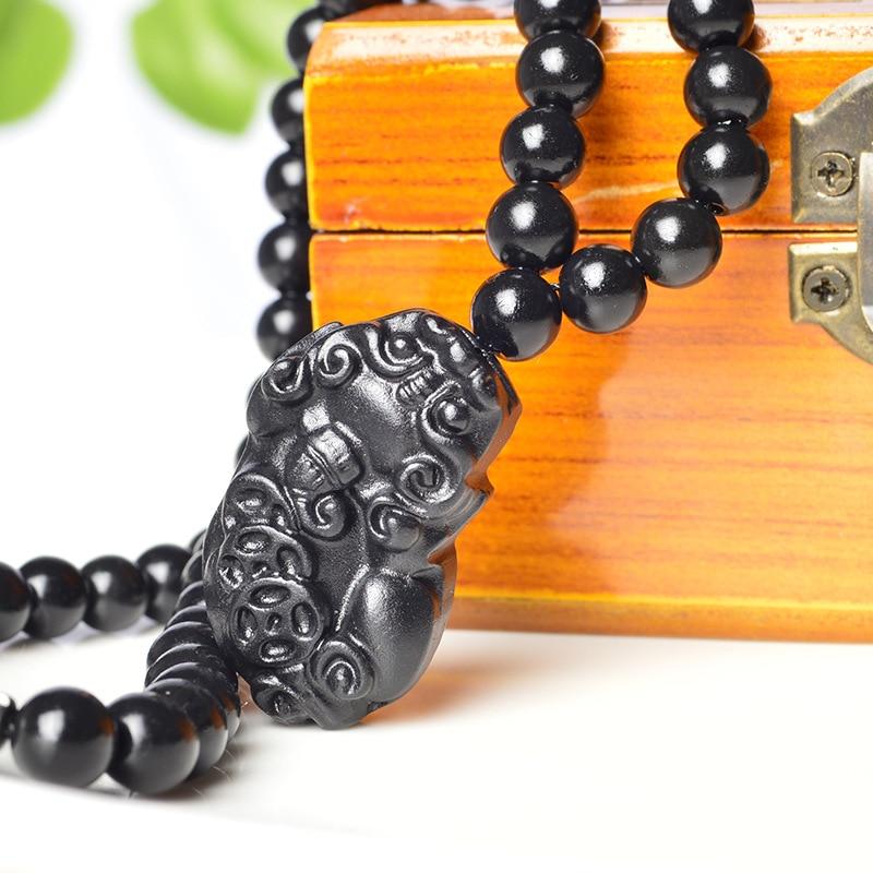 Black Jade / Bianshi ' Stone of Life ' THERAPEUTIC Pixiu Necklace