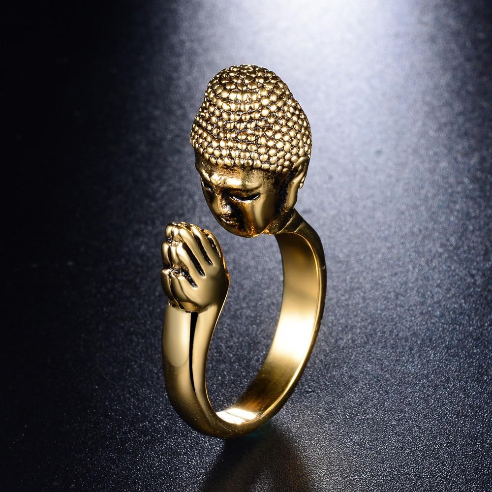 Stainless Steel Unisex Anjali Mudra Buddha Ring