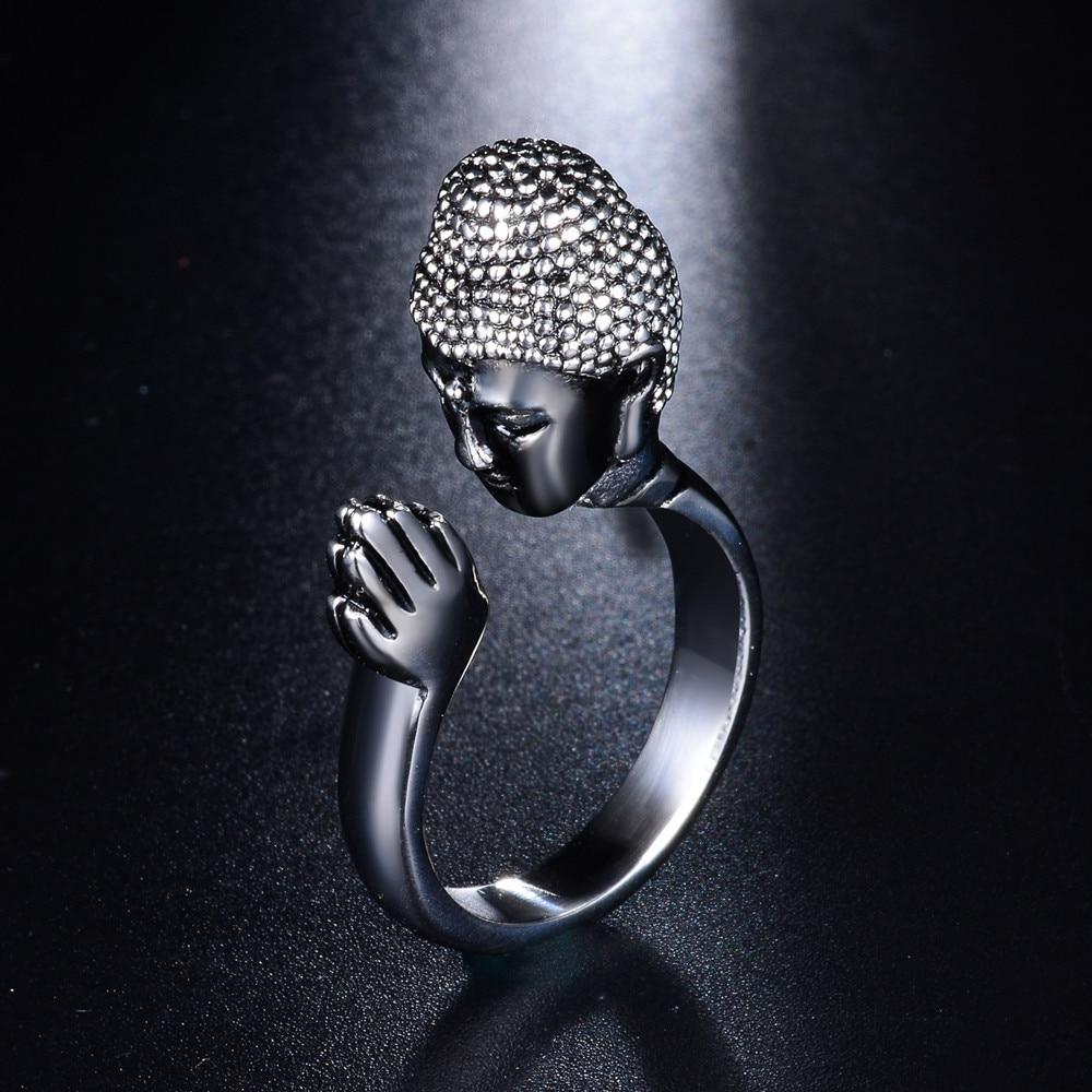 Stainless Steel Unisex Anjali Mudra Buddha Ring