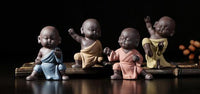 Thumbnail for 4 pc/Set of Fun Kung Fu Monk Tea Pet Figurines