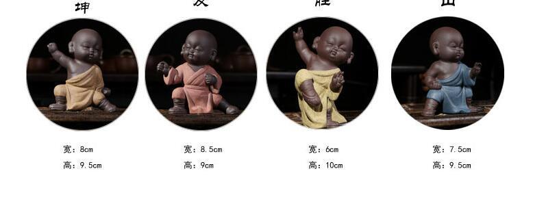 4 pc/Set of Fun Kung Fu Monk Tea Pet Figurines