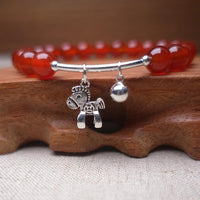 Thumbnail for Natural Red Agate with Sterling Silver WIND HORSE