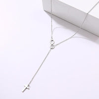 Thumbnail for Stainless Steel Cross + Infinity Necklace