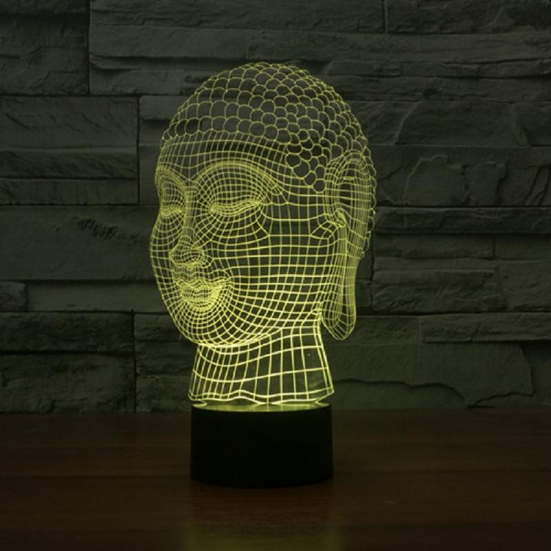 3D Hologram Effect Buddha LED Lamp