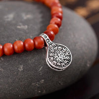 Thumbnail for Camel Bone & Sterling Silver Buddhist Bum MALA Counter & Dorje Accented Bracelet