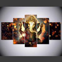 Thumbnail for Hindu God Ganesha 5 Pc Canvas Painting