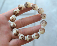 Thumbnail for Carved Bodhi Seed Lotus Beads Bracelet