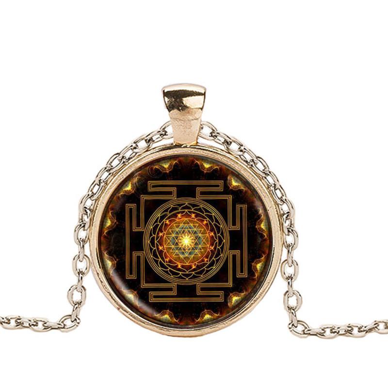 Sacred Sri Yantra Necklace Pendant- 4 Color Choices