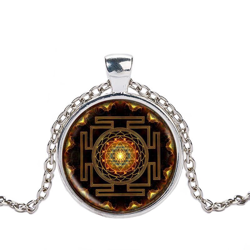 Sacred Sri Yantra Necklace Pendant- 4 Color Choices