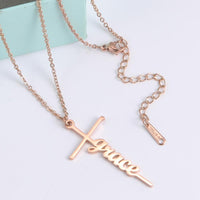 Thumbnail for Customizable Stainless Steel 'WISDOM' Cross Necklace