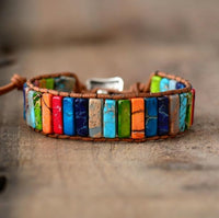 Thumbnail for Multi-color Jasper Stone Chakra  Wrap HEALING Bracelet