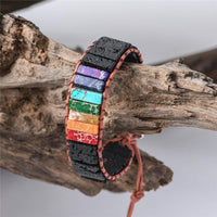 Thumbnail for Chakra Black Lava Stone Wrap Bracelet