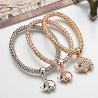 Thumbnail for Elephant Charm Bracelet with Austrian Crystals