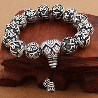 Thumbnail for Tibetan Six Syllable Om Mani Padme Hum Mantra Lotus Beads Bracelet