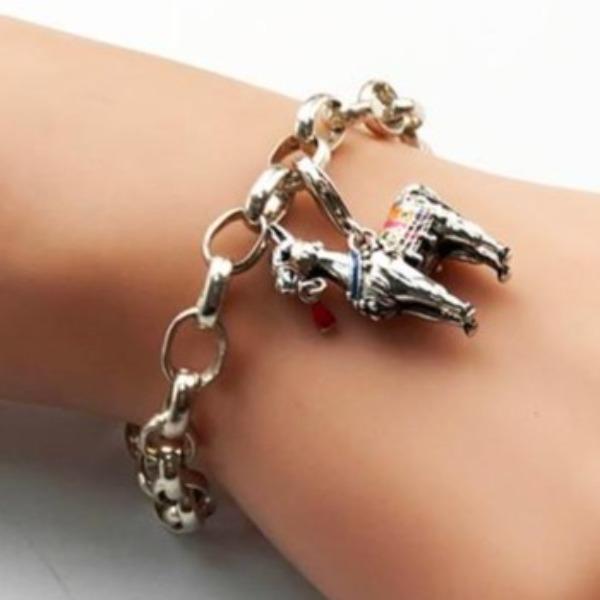 Silver & Zirconia Adorable Alpaca Charm Bracelet