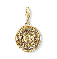 Thumbnail for Silver & Zirconia LEO Zodiac Charm in Gold