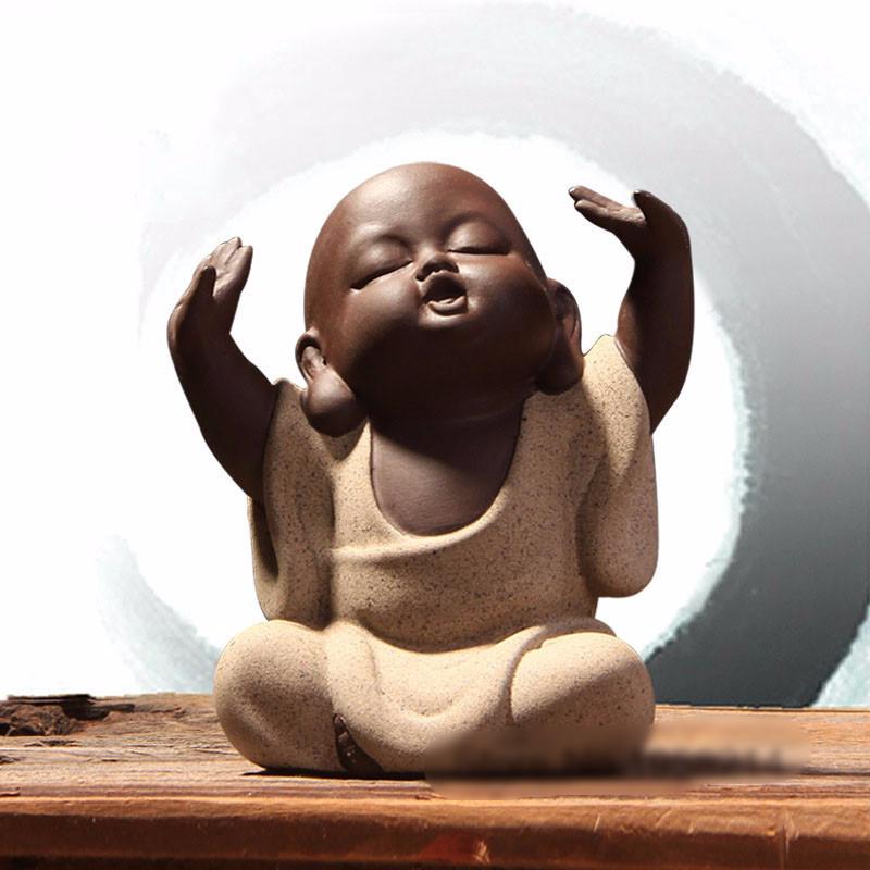 Handpainted Buddha Monk Tea Pet Figurine