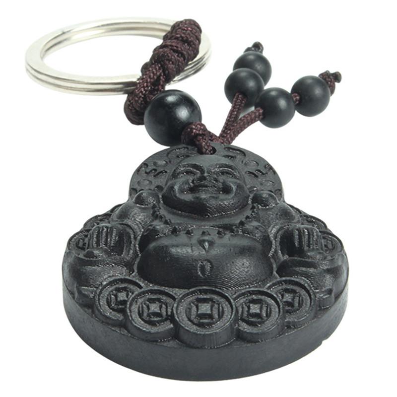 Ebony Wood Laughing Buddha Key chain