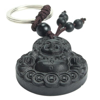 Thumbnail for Ebony Wood Laughing Buddha Key chain