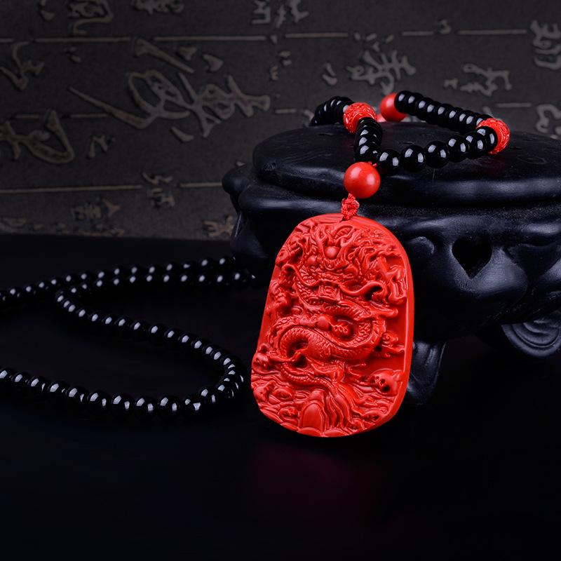 Powerful Cinnabar Dragon Wealth Necklace