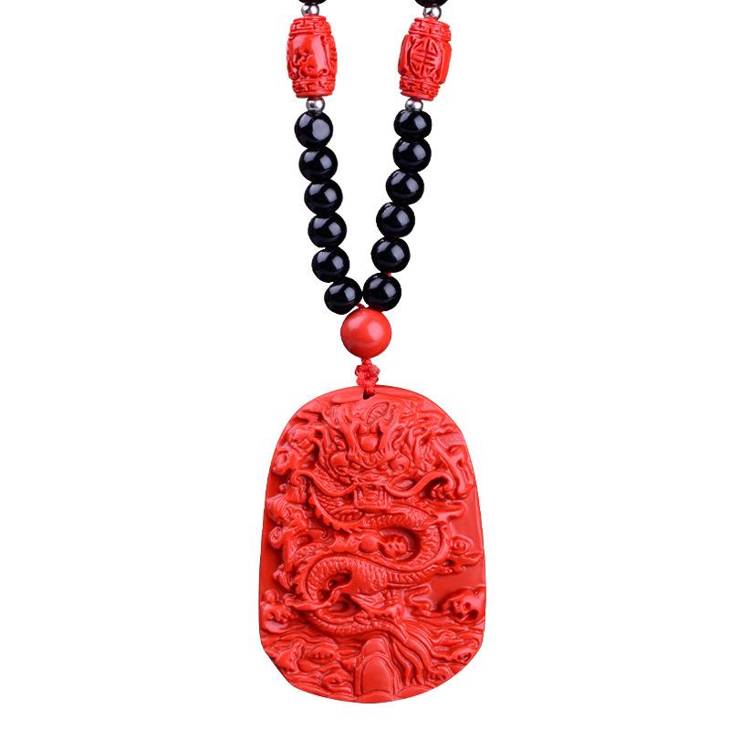 Powerful Cinnabar Dragon Wealth Necklace