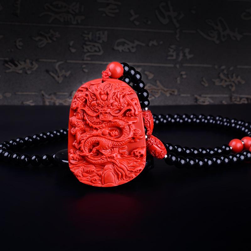 Powerful Cinnabar Dragon Wealth Necklace