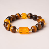 Thumbnail for Citrine Stone & Golden Tiger Eye 'GOD of WEALTH' Bracelet