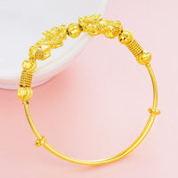 Thumbnail for 24K  Gold Plated DOUBLE PIXIU WEALTH  Attracting Feng Shui Bangle-33% off !