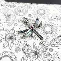 Thumbnail for Silver & Zirconia Dragonfly Journey to Paradise Pendant Necklace