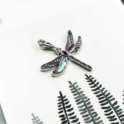 Silver & Zirconia Dragonfly Journey to Paradise Pendant Necklace