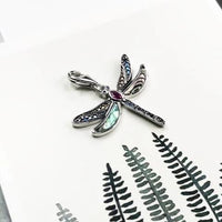 Thumbnail for Silver & Zirconia Dragonfly Journey to Paradise Pendant Necklace