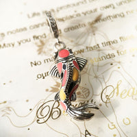 Thumbnail for Silver & Zirconia Red & Yellow Koi 'SAMURAI' Pendant Necklace