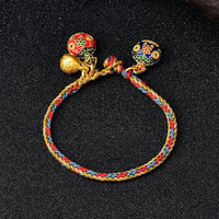 Thumbnail for Woven Cotton Gold Swallowing Beast Bracelet for Good Fortune and Wealth