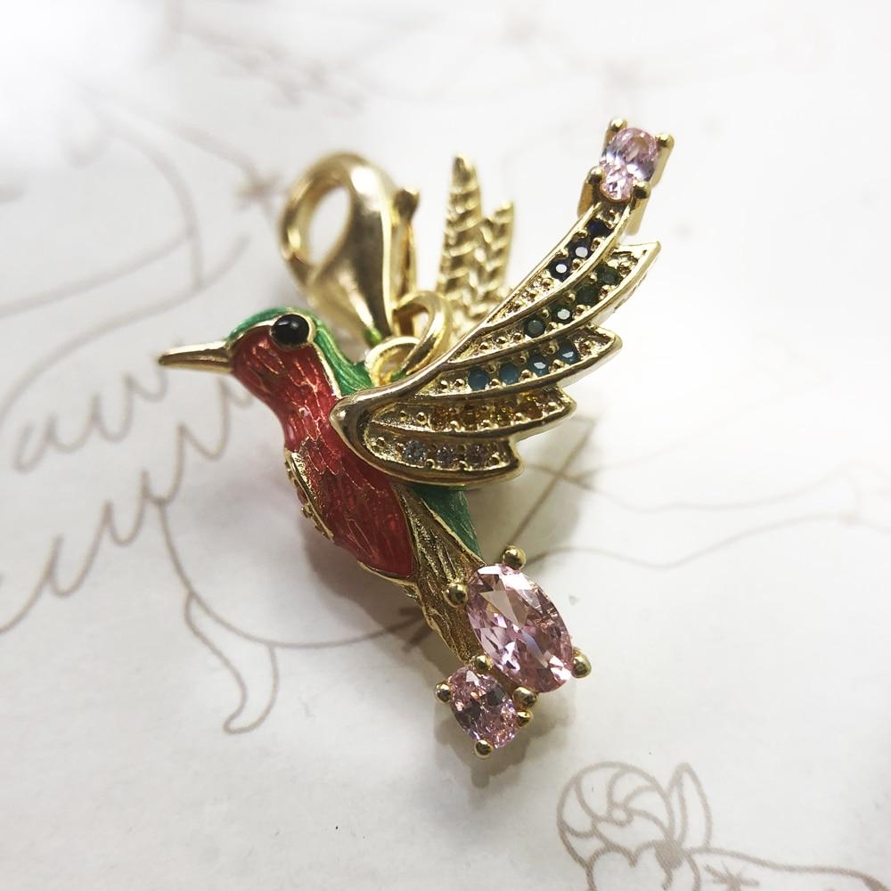 Silver & Zirconia Rainbow Hummingbird 'GUIDANCE' Charm