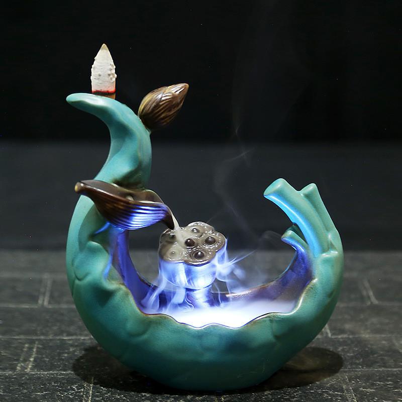 LED Backflow Ceramic Incense Burner