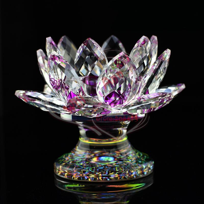 Feng Shui Crystal Lotus  Candle Holder