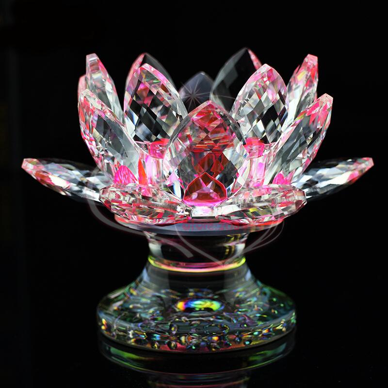 Feng Shui Crystal Lotus  Candle Holder