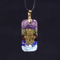 Thumbnail for Handmade Hamsa Hand 'GOOD FORTUNE' ORGONITE Pendant