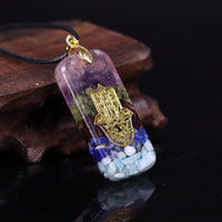 Thumbnail for Handmade Hamsa Hand 'GOOD FORTUNE' ORGONITE Pendant