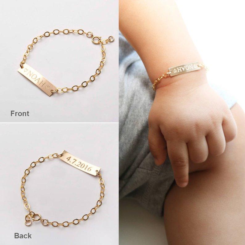 Cute Stainless Steel Customizable Babies & Children Affection Bracelet