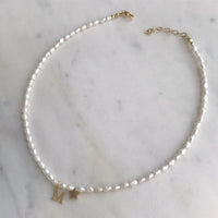 Thumbnail for Freshwater Pearls & Natural Stone Initial Necklace