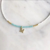 Thumbnail for Freshwater Pearls & Natural Stone Initial Necklace