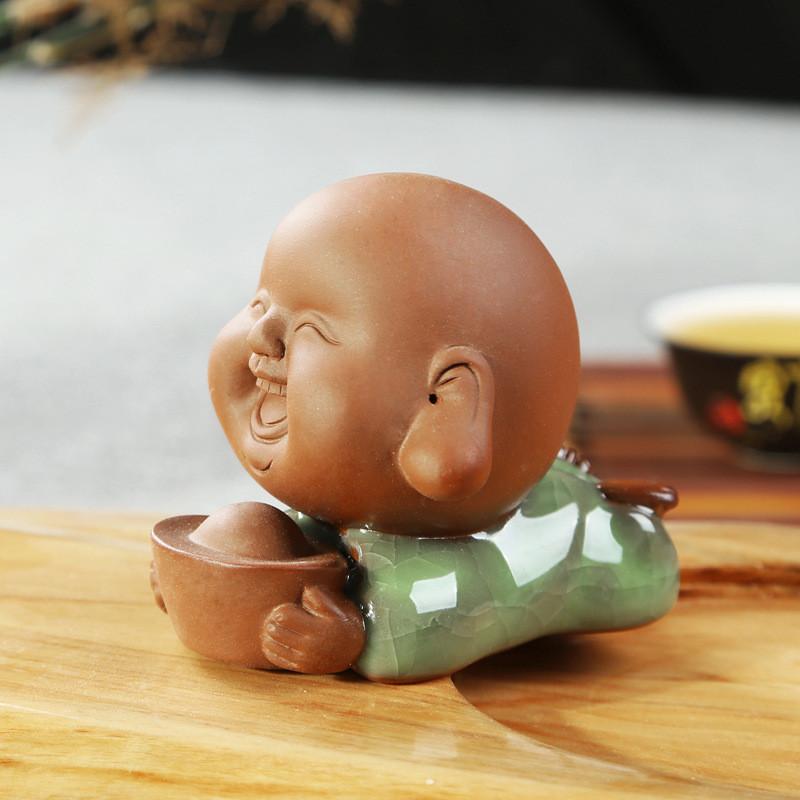 Seriously Happy Monk Tea Pet Figurine