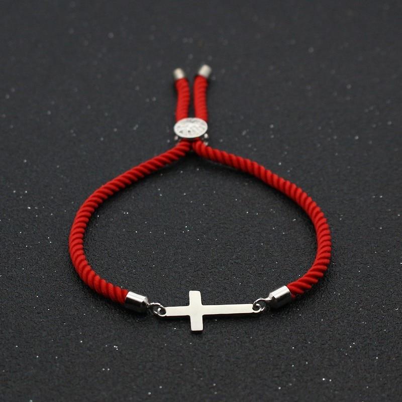 Stainless Steel Rope 'CONNECTION' Cross Bracelet