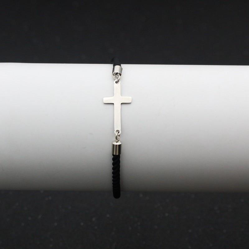 Stainless Steel Rope 'CONNECTION' Cross Bracelet