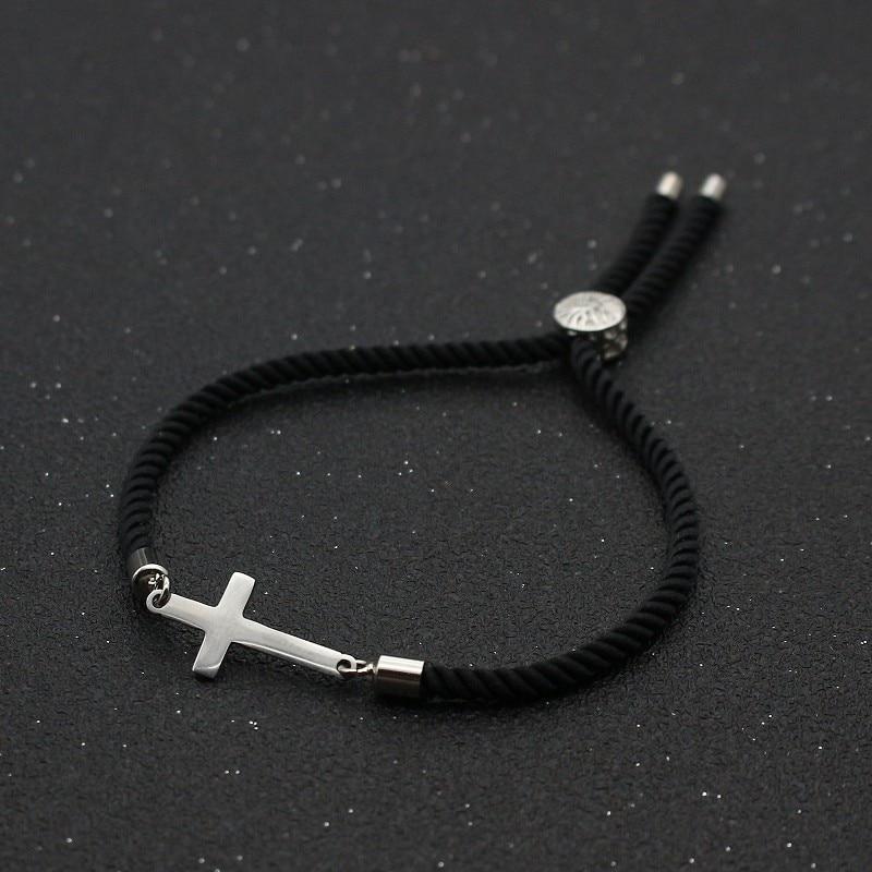 Stainless Steel Rope 'CONNECTION' Cross Bracelet