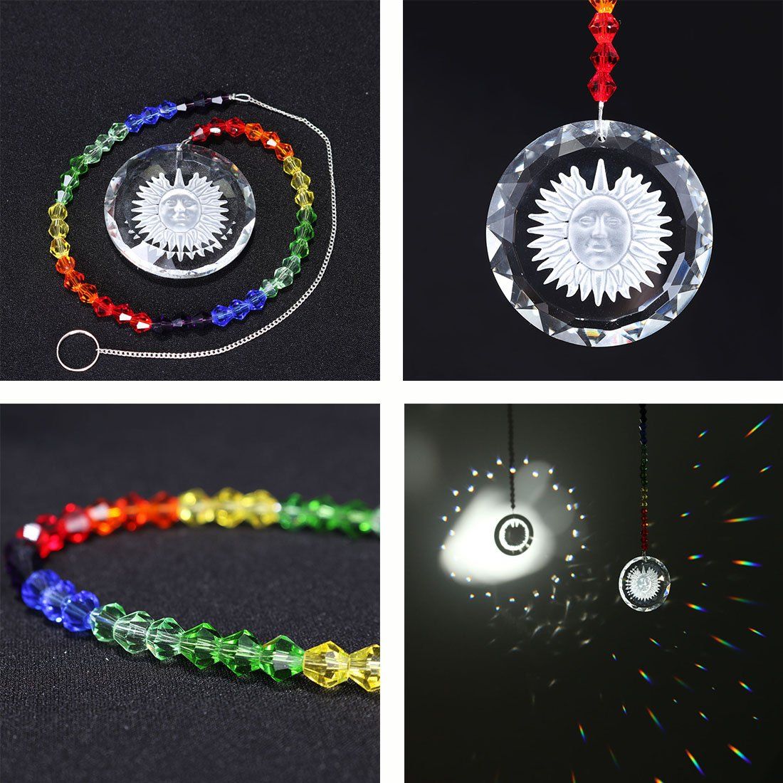 3 PCS/Set Chakra Suncatcher with Sunflower Pendant